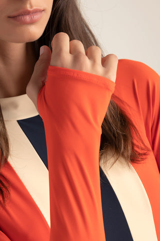 Entero deportivo manga larga coral