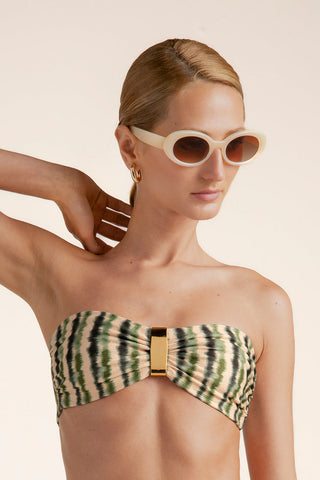 Top bandeau Verde Rayas