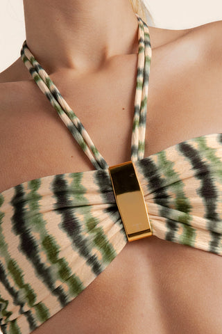 Top bandeau Verde Rayas