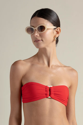 Top bandeau rojo