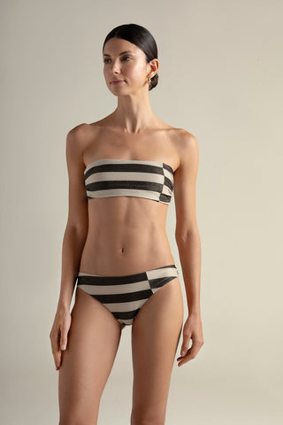 Top bandeau rayas negras