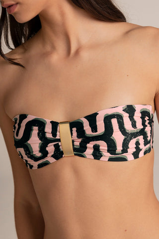 Top bandeau Estampado Rosa