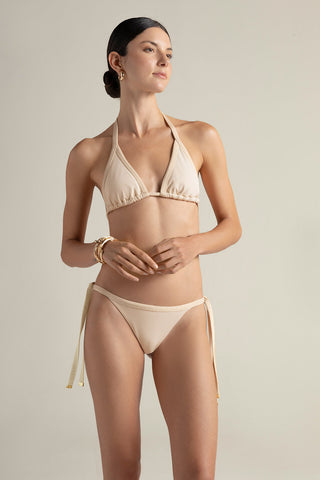 Top triángulo grande beige