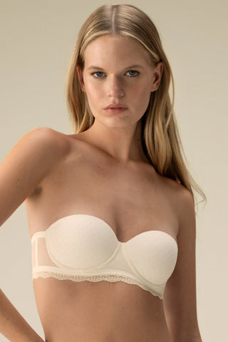 Sostén strapless marfil