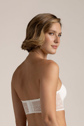 Sostén strapless con copa Marfil