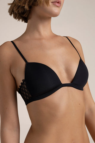 Sostén triangular con copa Negro