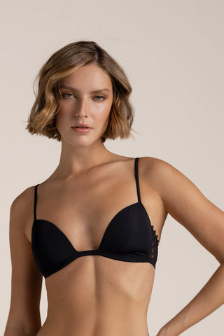 Sostén triangular con copa Negro