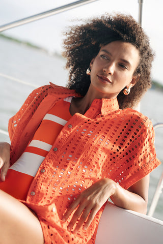 Camisa manga corta coral