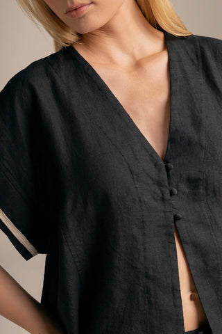 Camisa manga corta Negro