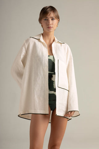 Camisa manga larga marfil