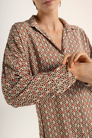 Camisón manga larga corbatero