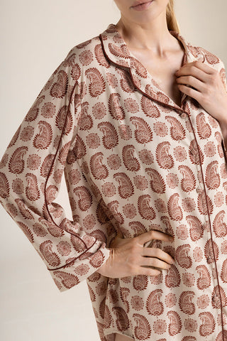 Camisón manga larga café