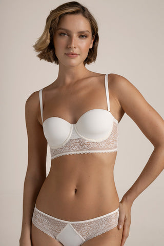 Sostén strapless con copa Marfil