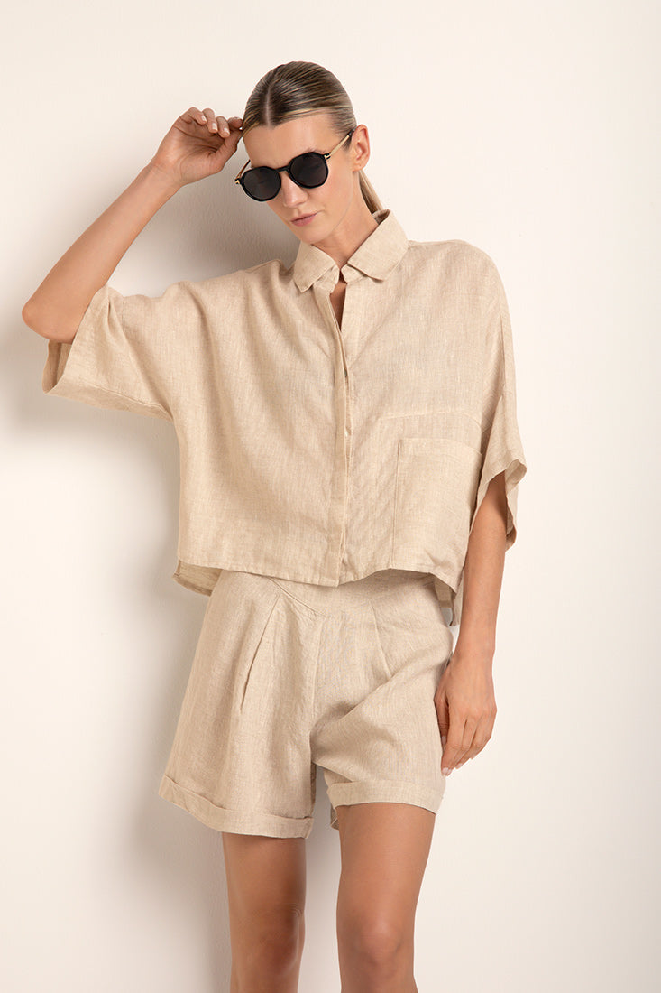 Camisa Color Caqui,