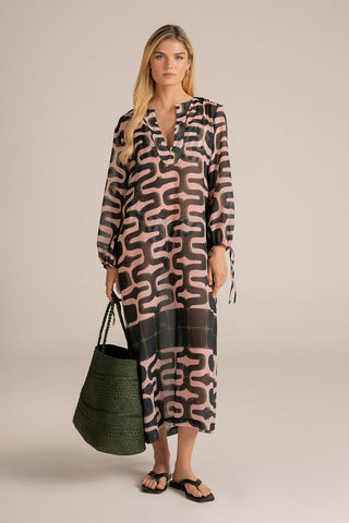 Cover up largo Estampado Rosa
