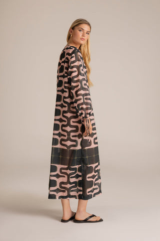 Cover up largo Estampado Rosa