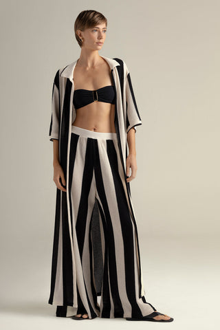 Cover up largo rayas negro