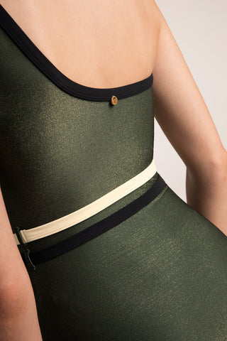 Entero un hombro Verde Lurex