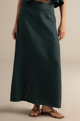 Falda larga verde