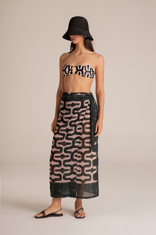 Falda pareo Estampado Rosa