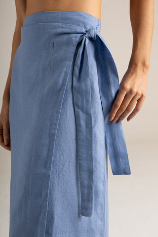 Falda pareo azul