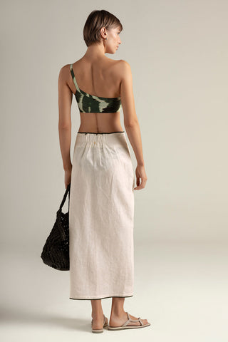 Falda pareo larga marfil