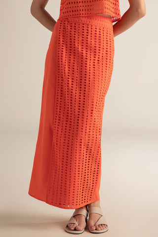 Falda pareo coral