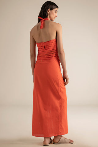 Top de tiras coral