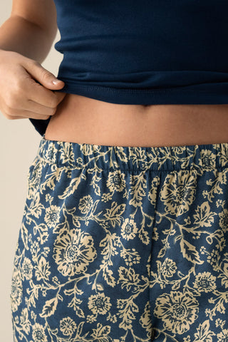 Pantalón capri recto azul