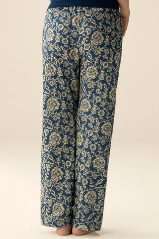 Pantalón capri recto azul