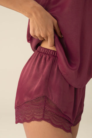 Pijama Short viscosa rojo