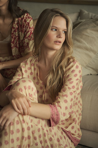 Pijama capri marfil