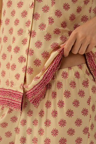 Pijama capri marfil