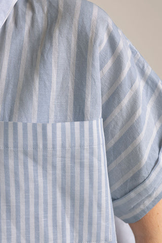 Pijama short Rayas Azul