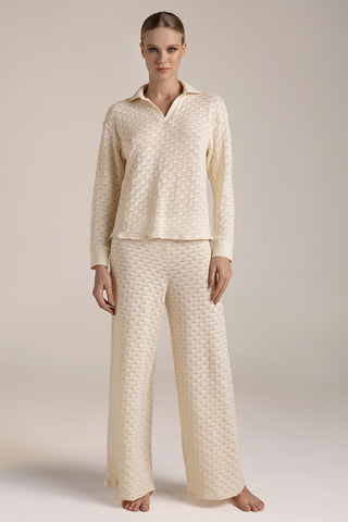 Pantalón Tejido Marfil