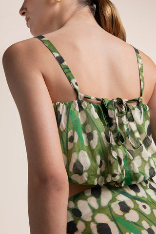 Top de tiras Verde Manchas