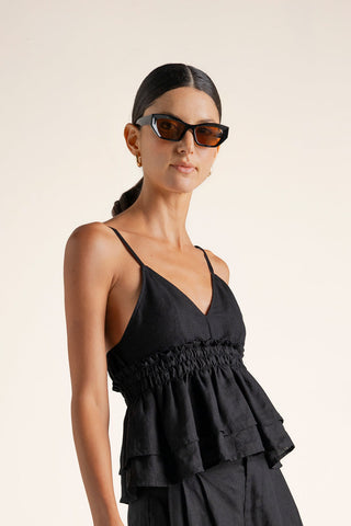 Top de tiras Negro