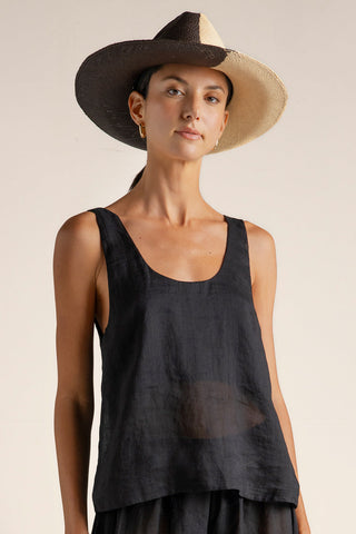 Top de tiras Negro
