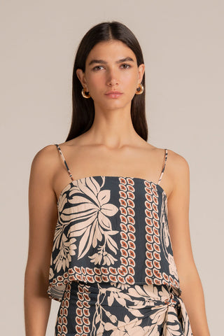 Top de tiras Estampado