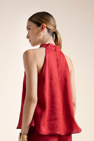 Top halter Rojo