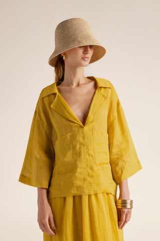 Top manga corta Amarillo