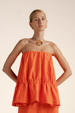 Top strapless Naranja