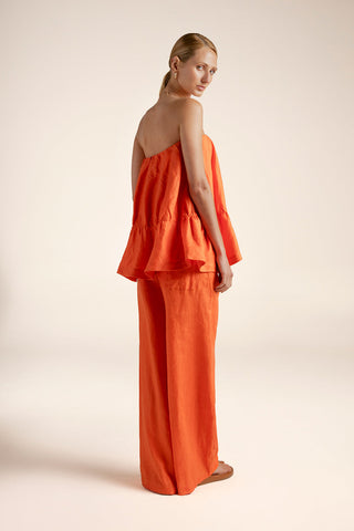Top strapless Naranja