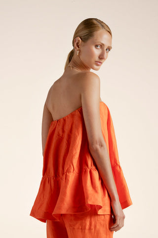 Top strapless Naranja