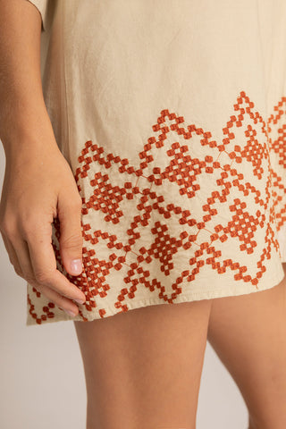 Vestido corto Marfil