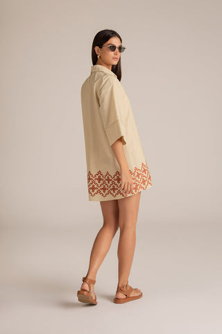 Vestido corto Marfil