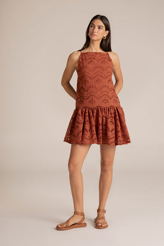 Vestido corto Café
