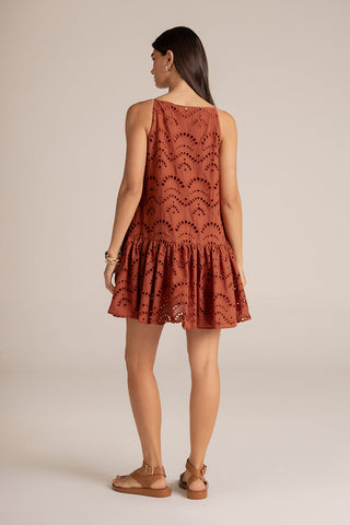 Vestido corto Café