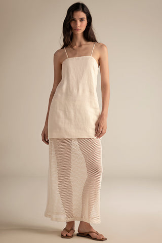 Vestido corto marfil