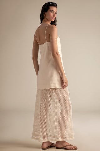 Vestido corto marfil
